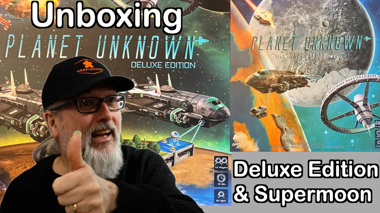 Planet Unknown Deluxe Version and Supermoon Expansion Board Game Unboxing | Adam's Apple Games