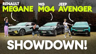New Renault Megane vs MG4 Extended Range vs Jeep Avenger. Family electric SHOWDOWN | Electrifying