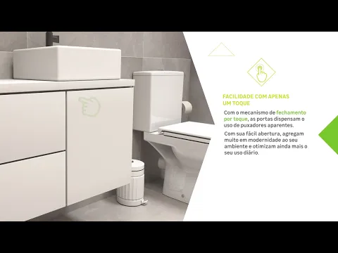 Gabinete para Banheiro Groove 100x75cm Verde Arte Mobili