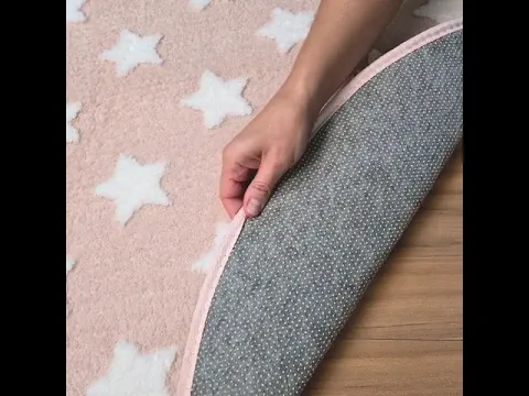 Tapete Infantil Mimo Estrelas Rosa 1,00x1,00m Jolitex