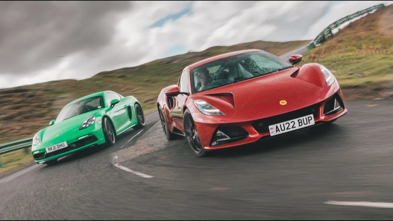 New Lotus Emira vs Porsche Cayman GTS review | Autocar
