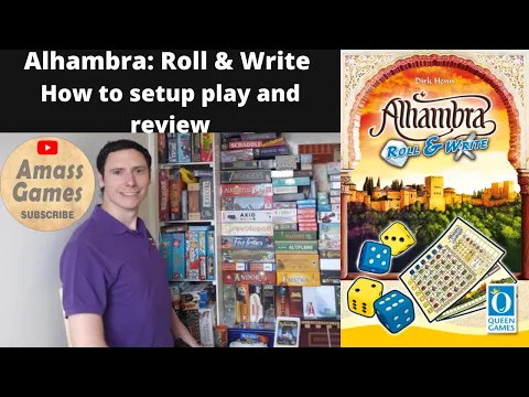 Alhambra: Roll & Write board game - how to setup play and review with solo playthrough * AmassGames*