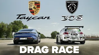PEUGEOT 308 TCR vs PORSCHE TAYCAN: DRAG RACE