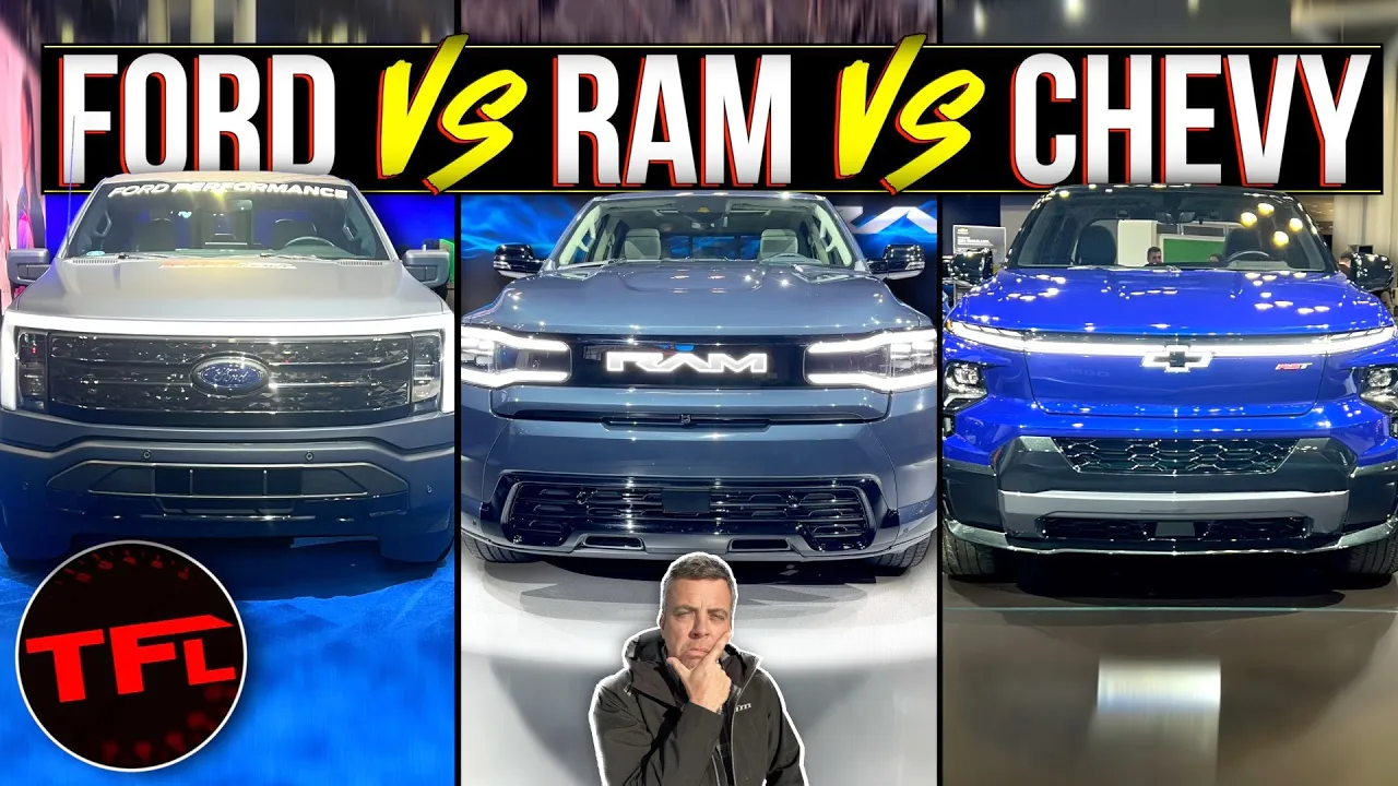 Ford vs Ram vs Chevy: One Of These Three New EV Trucks Has a LOT More Range & Towing Capacity!