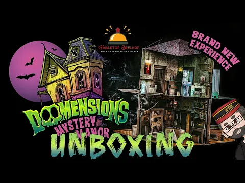 Doomensions Mystery Manor Unboxing, escape room game featuring a 2-foot tall pop up haunted mansion!