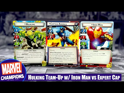 Marvel Champions Civil War | HULKLING & IRON MAN vs Expert CAPTAIN AMERICA | Solo Playthrough
