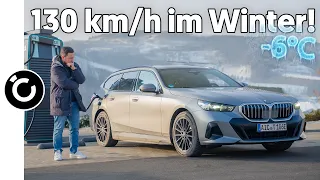BMW i5 Touring bei 130 km/h im Winter: Damit habe ich nicht gerechnet