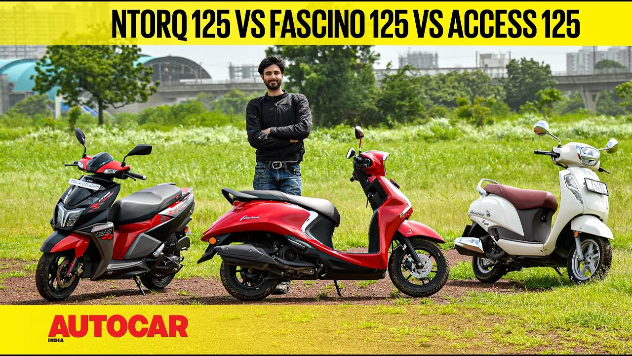 Yamaha Fascino 125 vs TVS Ntorq 125 Race Edition vs Suzuki Access 125 SE | Comparison| Autocar India