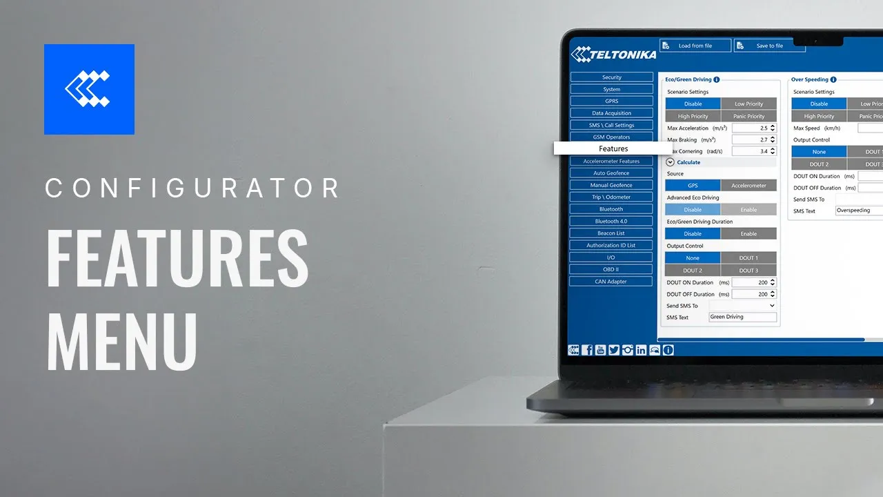 Teltonika Configurator | Features Menu | Teltonika image