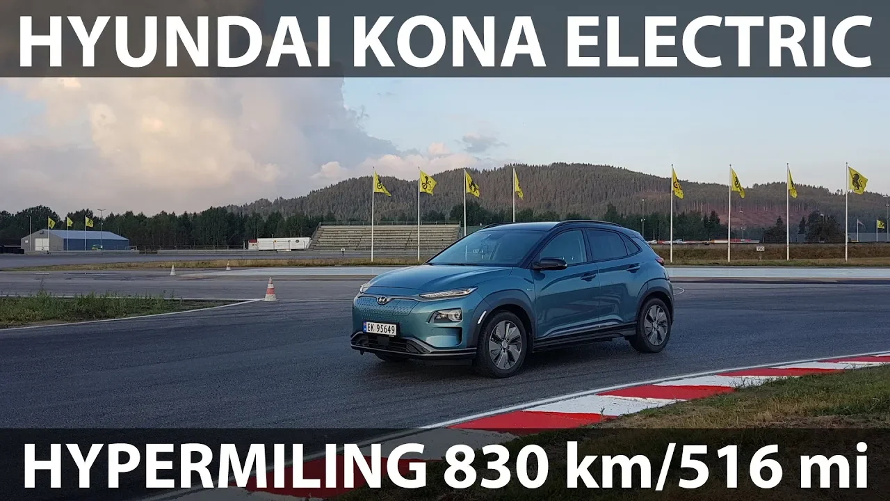 Hyundai Kona hypermiling 830 km/516 mi