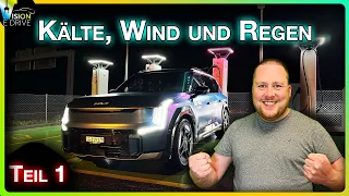 KIA EV9 GT-Line - "Durch die Nacht in Richtung Genf" - 2300km Roadtrip nach Spanien (Teil 1/5)