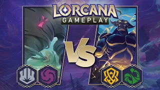 Disney Lorcana Trading Card Game Gameplay - Amythest/Steel vs Amber/Emerald