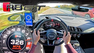 AUDI R8 GT is a 5.2 V10 with RWD and a 200MPH / 320KMH TOP SPEED!