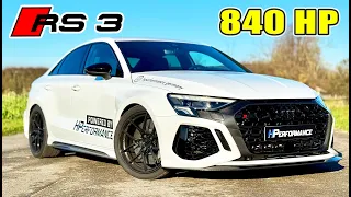 840HP Audi RS3 8Y // 200MPH - 320KMH REVIEW on AUTOBAHN