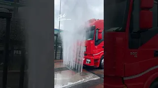 Truck Gets A Power Shower! 💦 #truckdriver #truckdriver #trucks