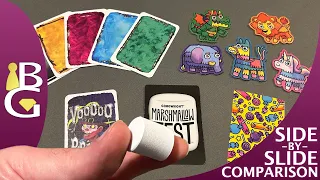 Voodoo Prince AKA Marshmallow Test AKA Piñatas — Side-by-Slide Card Game Comparison