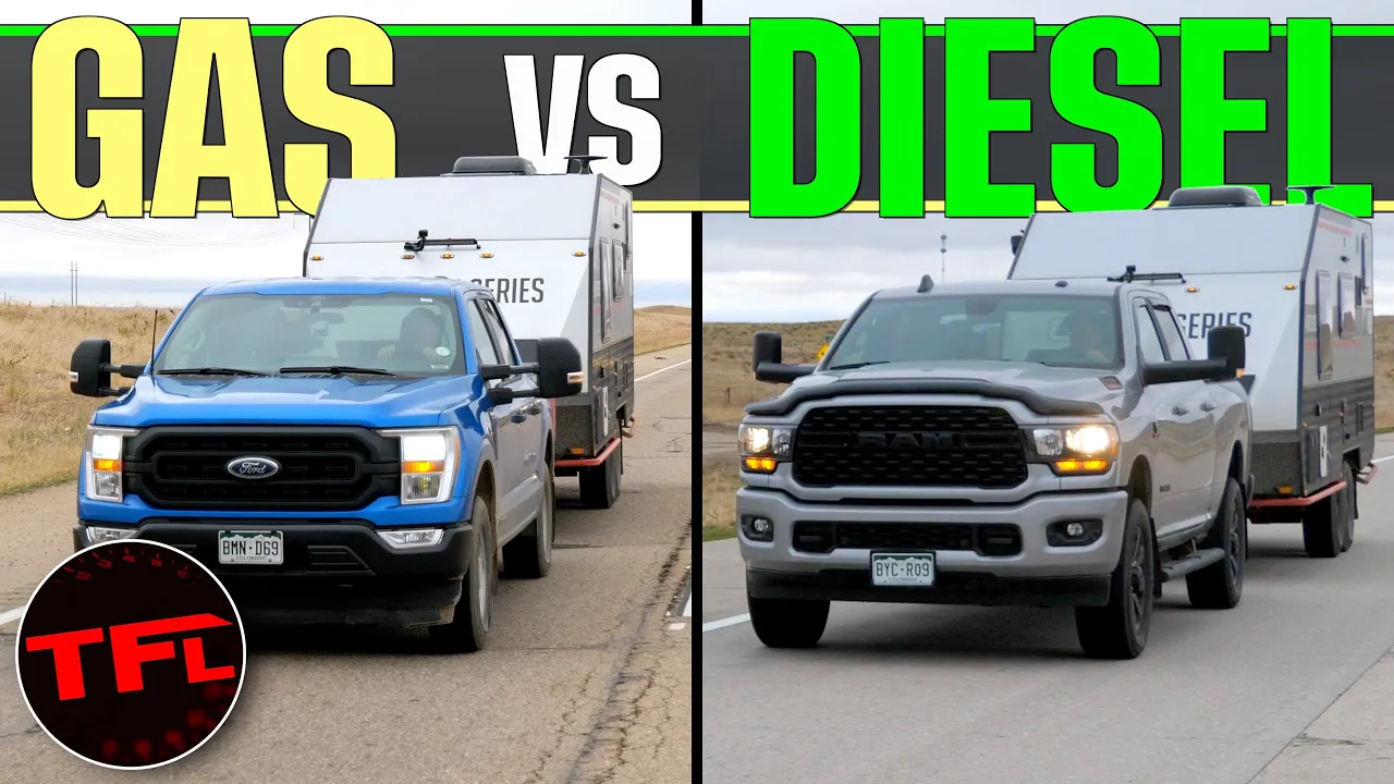 Diesel Ram 2500 Cummins vs Ford F-150 Hybrid Towing Smackdown - Which One Is The MPG Champ?