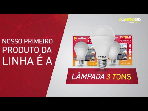 Lâmpada LED Bulbo Luz Branca 9W 3 Tons Ourolux Bivolt