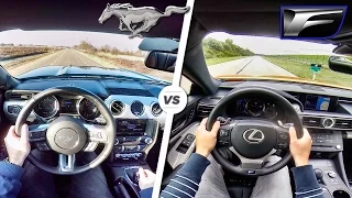 Ford Mustang GT vs Lexus RC F ACCELERATION SOUND & POV by AutoTopNL
