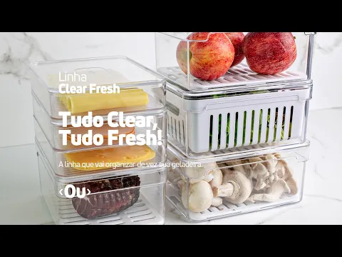 Organizador  de Plástico Clear Fresh com Cesto 5L Translúcido OU