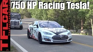 Ludicrous Race Car Tesla Model S P90D takes on the Pikes Peak Hill Climb