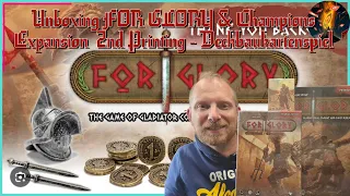 Unboxing FOR GLORY & Champions Expansion 2nd Printing - Deckbaukartenspiel - Spielcraft Games