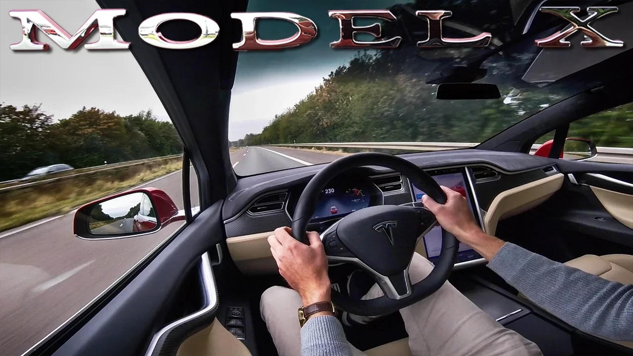 Tesla Model X P90D LUDICROUS Autobahn TOP SPEED Launch Mode Acceleration