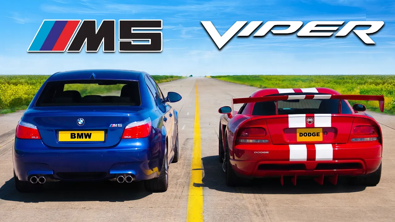 V10 BMW M5 v V10 Dodge Viper: DRAG RACE