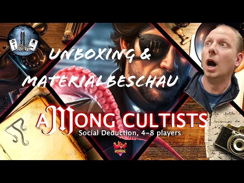 Unboxing: AMONG CULTISTS - Godot Games - Social Deduction meets Lovecraft / Among Us Boardgame - DE