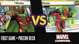 VISION vs VISION (Expert) Marvel Champions Synthezoid Smackdown Playthrough | Precon Deck Debut
