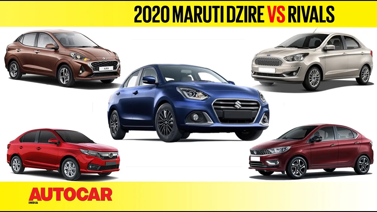 2020 Maruti Dzire facelift vs Rivals - Price and Spec Comparison | Feature | Autocar India