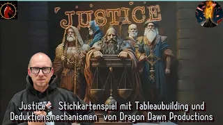 Justice - Stichkartenspiel mit Tableaubuilding- und Deduktionsmechanismen von Dragon Dawn Production