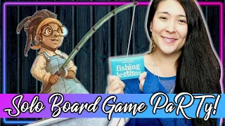 Fishing Lessons 🎣 | Solo Board Game PaRTy!!! (Playthrough and Review/ Tutorail, yup!) 🎉