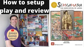 Sekigahara how to setup play and review. Asymmetric board board game AmassGames two player GMT block