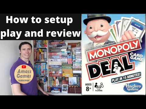 Monopoly Deal card game how to setup play and review board game AmassGames quick kids cards travel