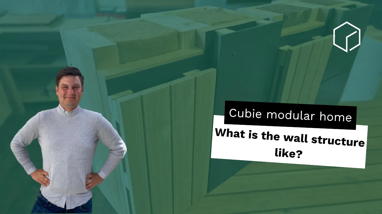 Exterior wall construction of a Cubie modular home
