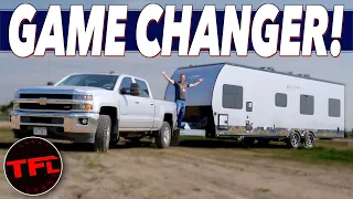 This 35-Foot Toy Hauler Trailer Has The Craziest Feature I Ever Seen - TFL Camper Corner!