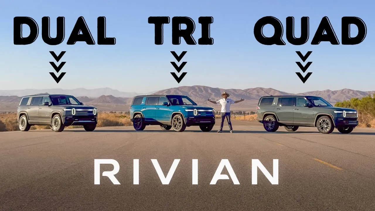 Rivian R1S Dual-Motor vs Tri-Motor vs Quad-Motor! Performance, Acceleration, Pricing, & Efficiency