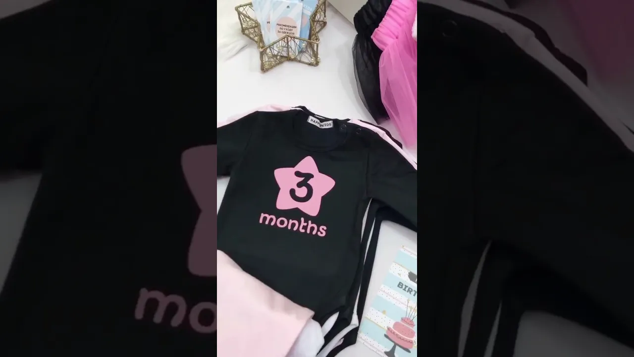 Набор 12 боди по месяцам "Звездочка" девочка