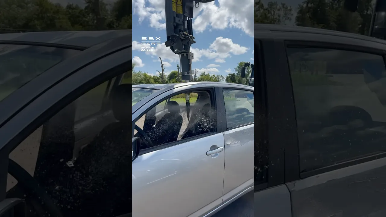 Car Piercing Extinguisher! 😱 #cars #vehicles #machinery