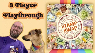 Stamp Swap Board Game 3 Player Playthrough