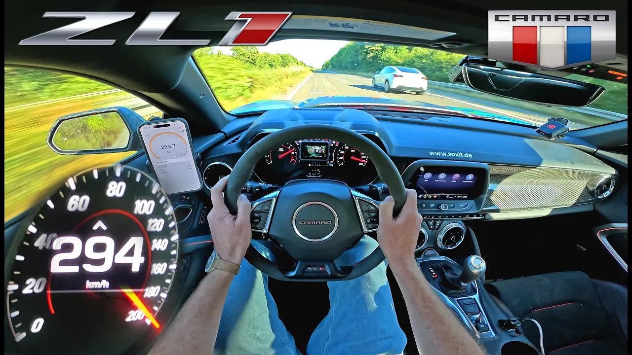 CAMARO ZL1 has a 6.2 V8 SUPERCHARGED on the UNLIMITED AUTOBAHN!