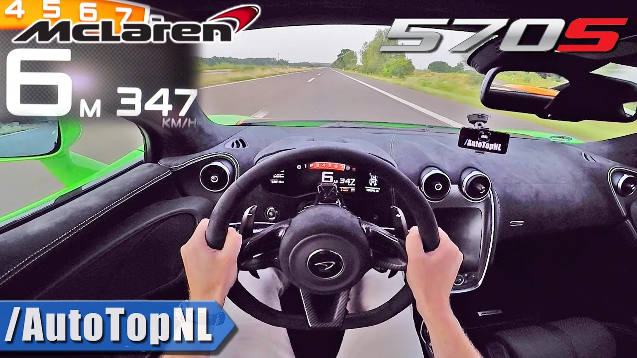 676HP McLaren 570S AKRAPOVIC *INSANELY FAST* 347km/h AUTOBAHN POV (NO SPEED LIMIT) by AutoTopNL