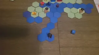Blue Warship Attacks Orange Merchant