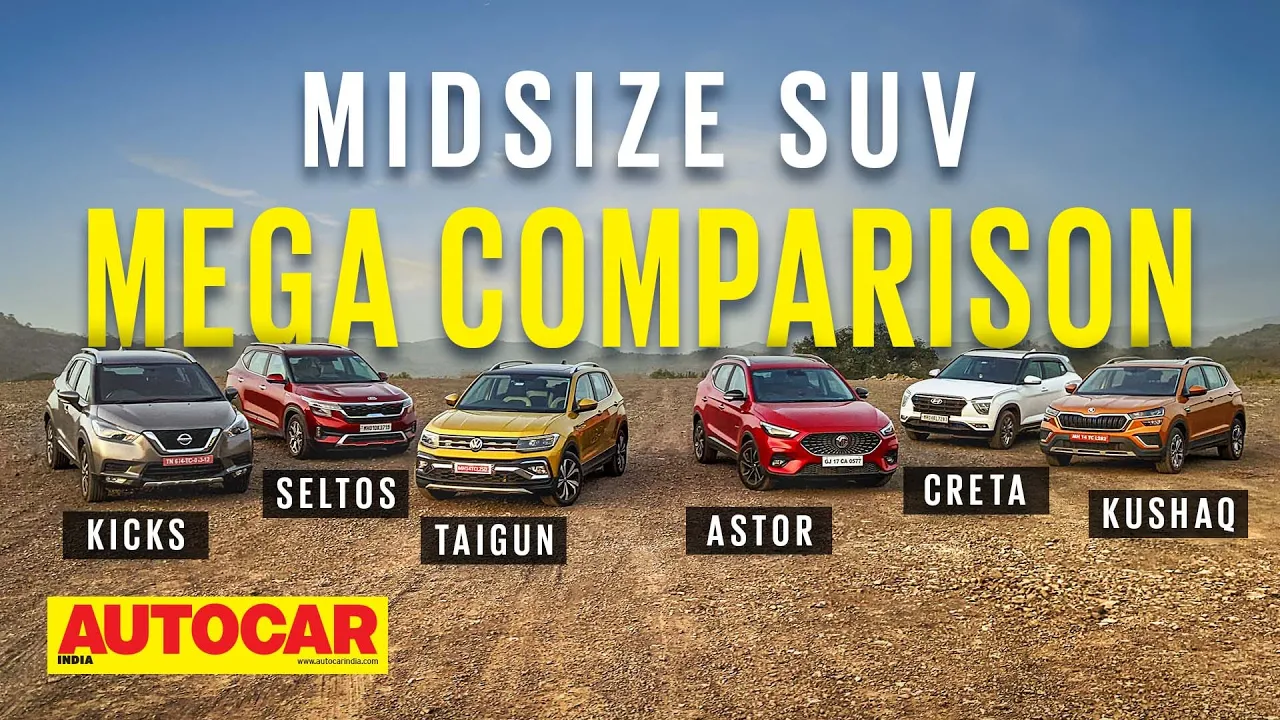 MG Astor vs Kia Seltos vs Hyundai Creta vs VW Taigun vs Skoda Kushaq vs Nissan Kicks | Autocar India