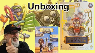 Unboxing Raising Robots Deluxe plus Friends Expansion | Brett Sobol & Seth Van Orden | Nauvoo Games