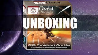 Quest Calendars 2023 Board Game | Unboxing | The Voidspark Chronicles 2023 Tabletop game (calendar)