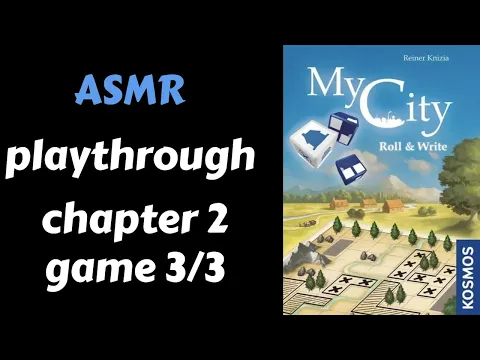 ASMR Solo Board Game Playthrough - MY CITY roll and write (Whispering) Chapter 2 Game 3/3