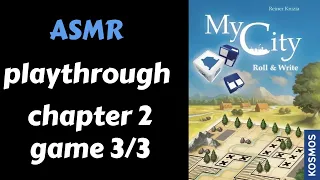 ASMR Solo Board Game Playthrough - MY CITY roll and write (Whispering) Chapter 2 Game 3/3
