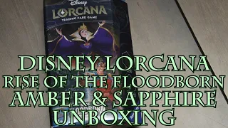 Disney Lorcana Rise of the Floodborn Amber & Sapphire Starter Deck Unboxing